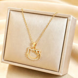 Crystal Cat Pendant Necklace for Women