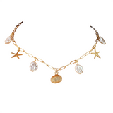 Women’s Pearl Shell Charm Layered Necklace