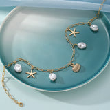 Women’s Pearl Shell Charm Layered Necklace
