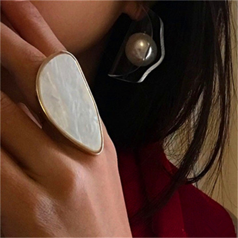 Women’s Statement Oval Stone Open Ring
