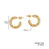 Rhinestone Hoop Earrings Gold Silver