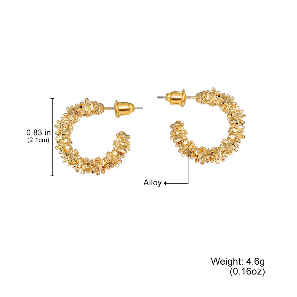 Rhinestone Hoop Earrings Gold Silver