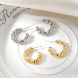 Rhinestone Hoop Earrings Gold Silver