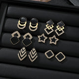 Geometric Rhinestone Statement Earrings