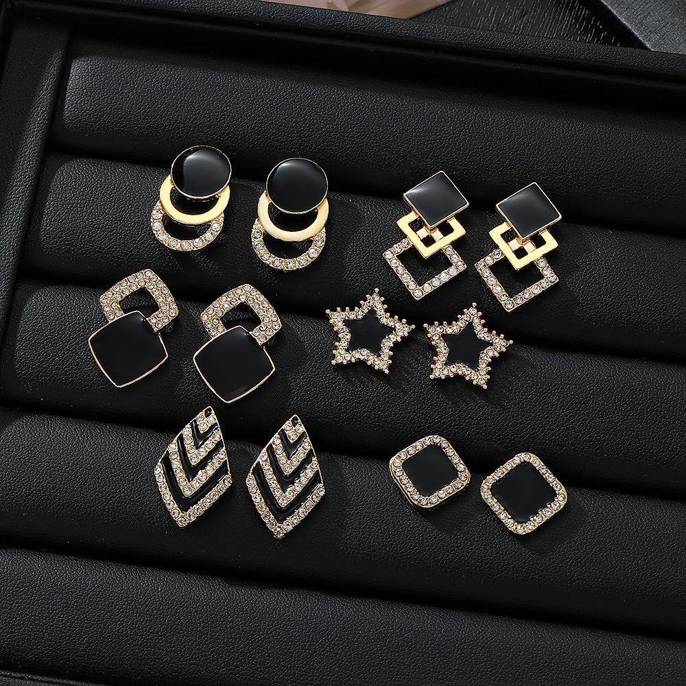Geometric Rhinestone Statement Earrings