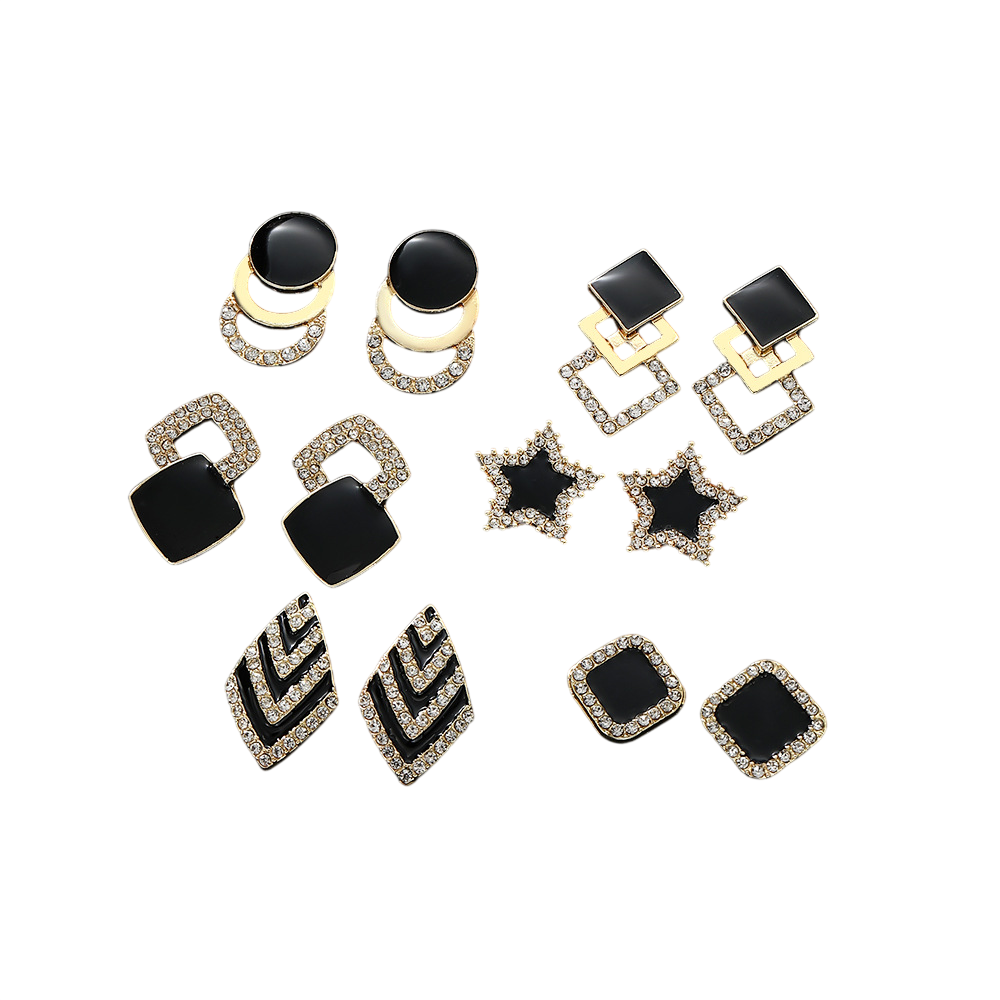 Geometric Rhinestone Statement Earrings