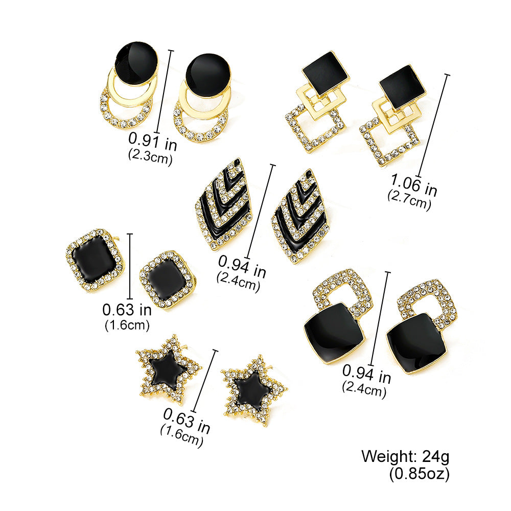 Geometric Rhinestone Statement Earrings