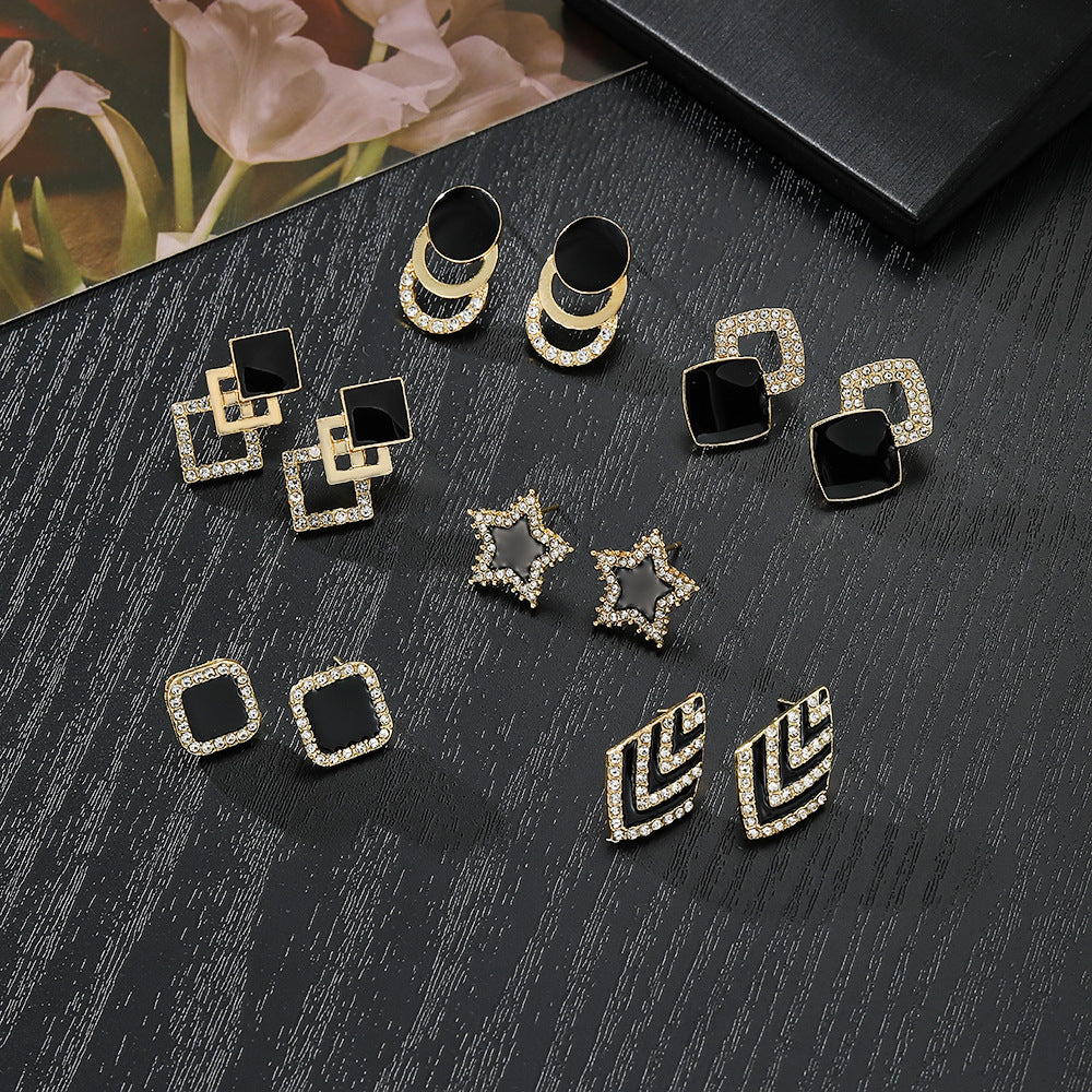 Geometric Rhinestone Statement Earrings