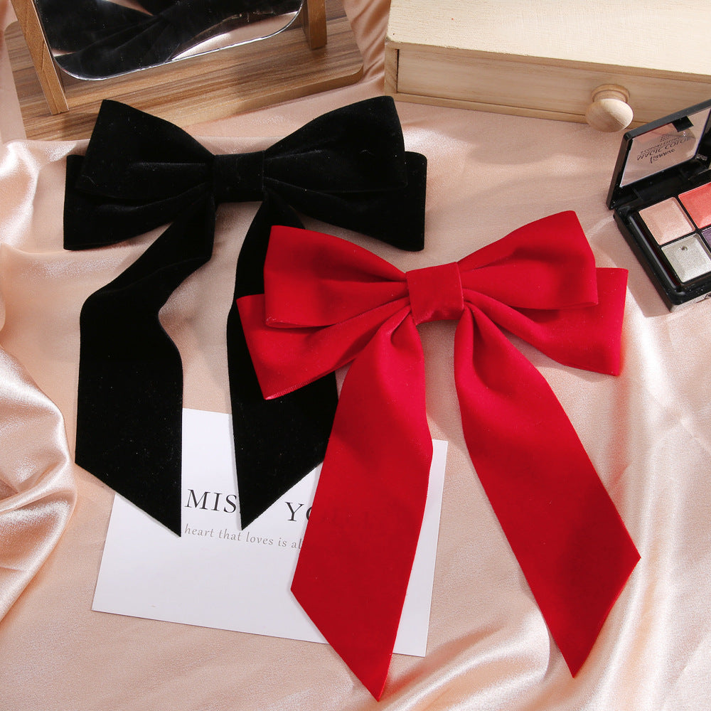 Velvet Bow Hair Clip for Women