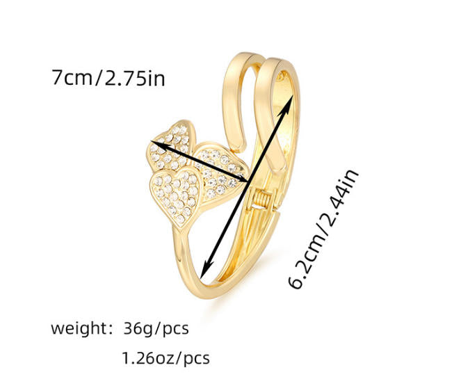 Crystal Clover Cuff Bracelet for Women