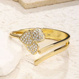 Crystal Clover Cuff Bracelet for Women