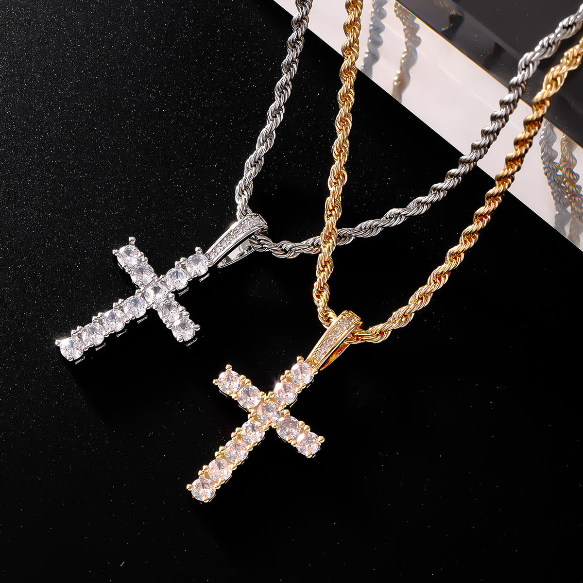 Men's Cross Pendant Necklace with Chain
