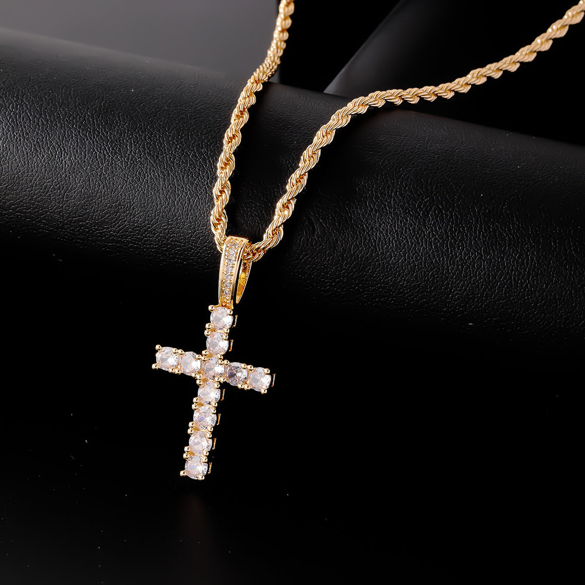 Men's Cross Pendant Necklace with Chain
