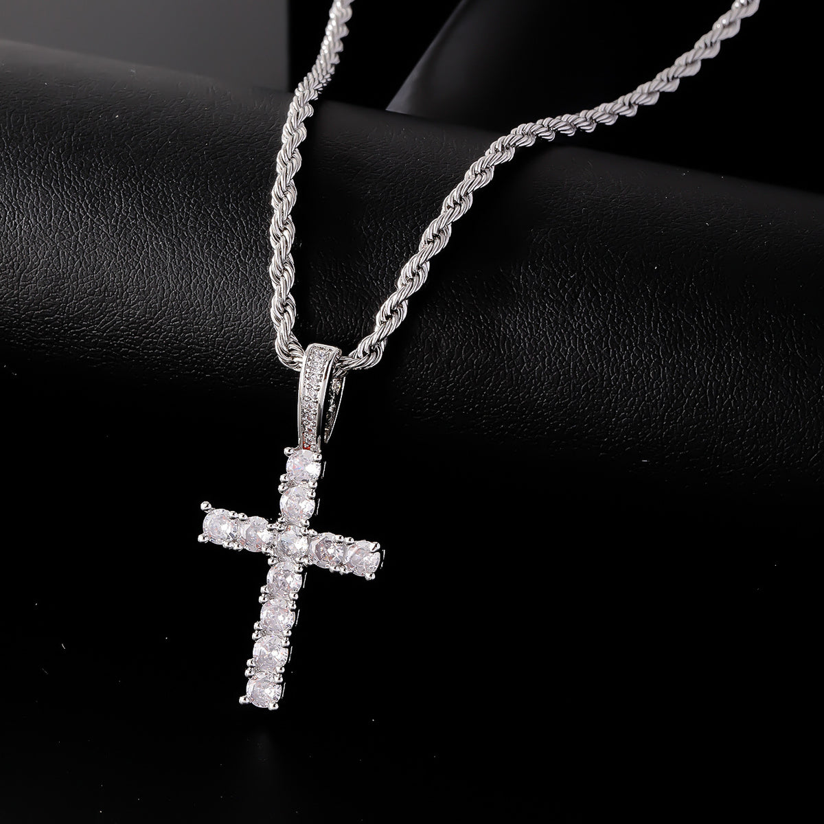 Men's Cross Pendant Necklace with Chain