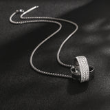 Men's Crystal Pendant Necklace with Chain