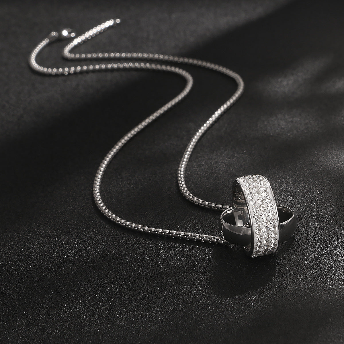 Men's Crystal Pendant Necklace with Chain