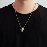 Men's Crystal Pendant Necklace with Chain