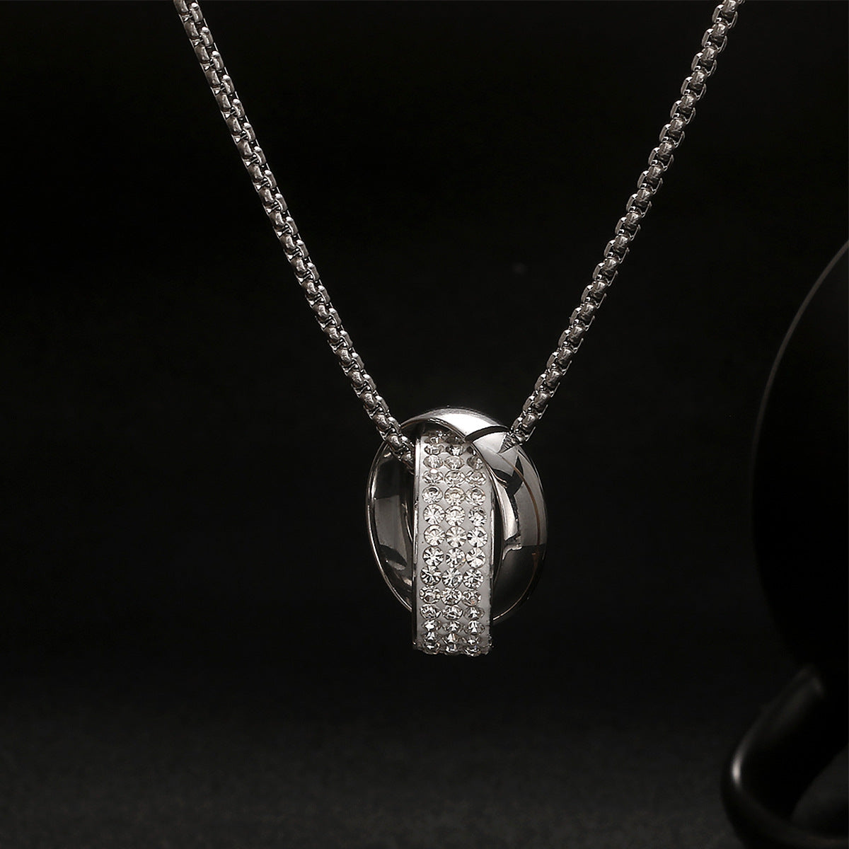 Men's Crystal Pendant Necklace with Chain