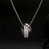 Men's Crystal Pendant Necklace with Chain