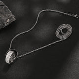 Men's Crystal Pendant Necklace with Chain