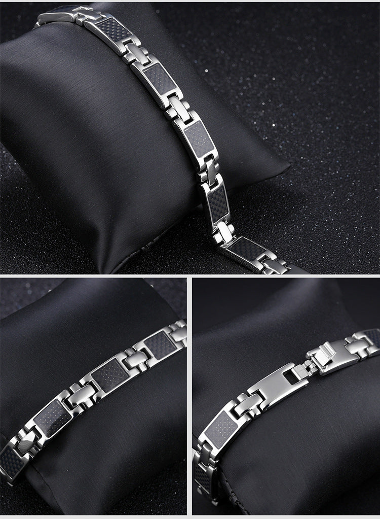 Men's Black Link Bracelet