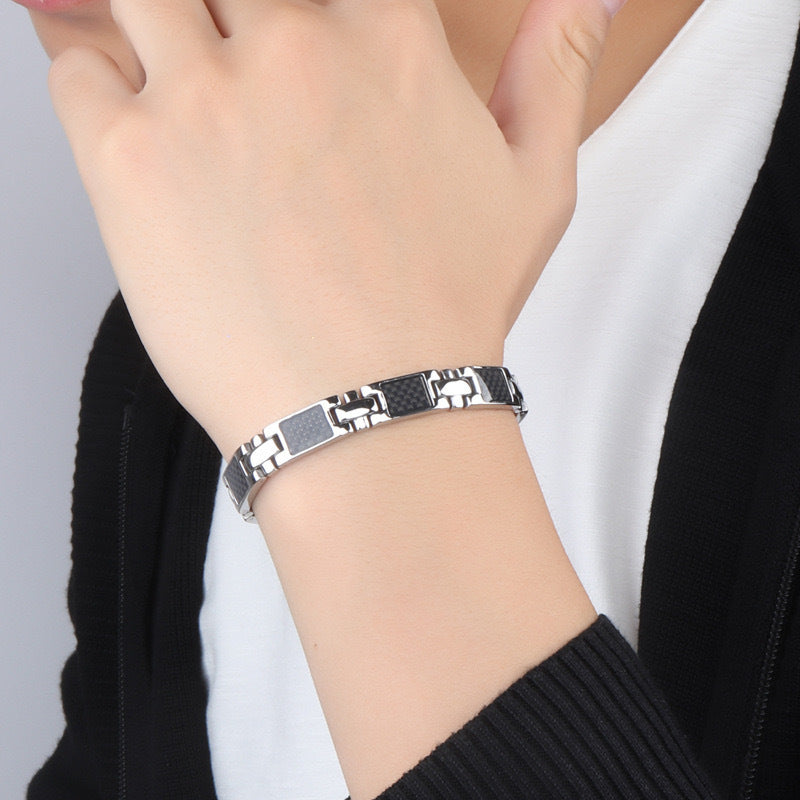 Men's Black Link Bracelet