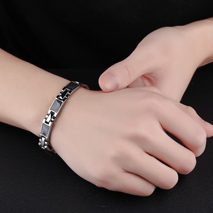 Men's Black Link Bracelet
