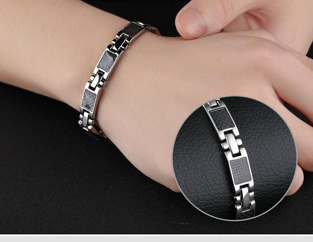 Men's Black Link Bracelet