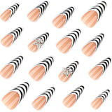 Striped Acrylic 3D Nail Art