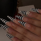 Striped Acrylic 3D Nail Art