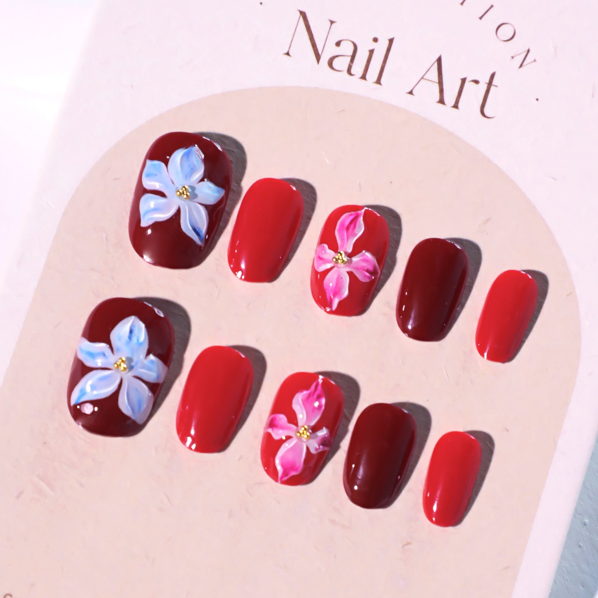 Elegant Floral Accent Nail Art