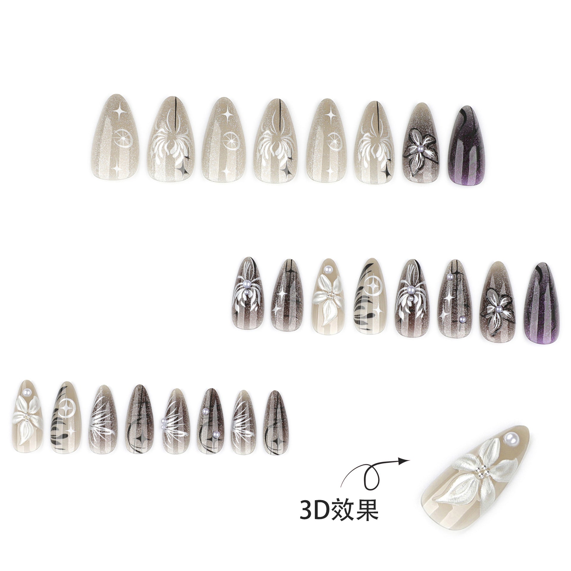 3D Floral Butterfly Nail Art