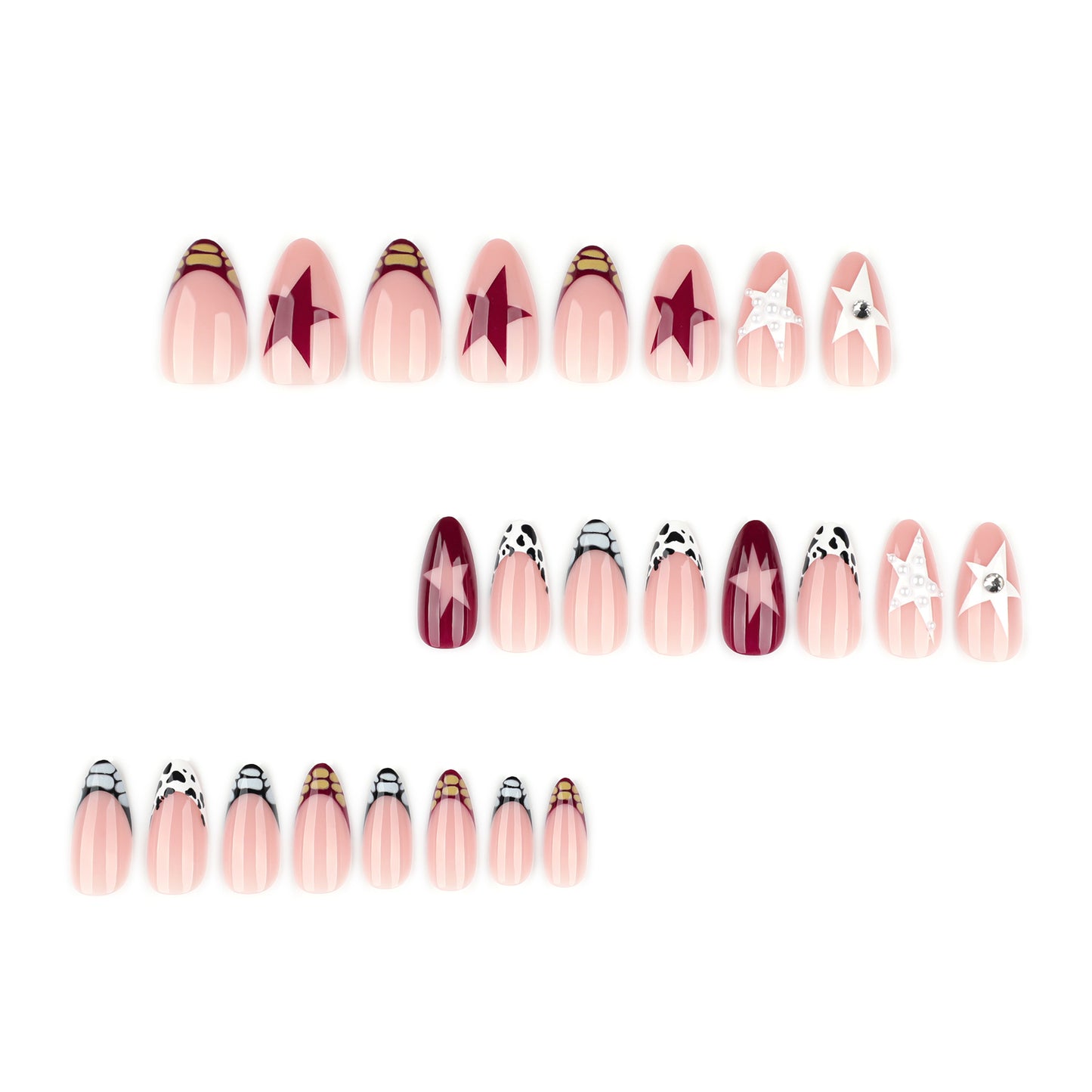 Elegant Mixed-Design Nail Art Set