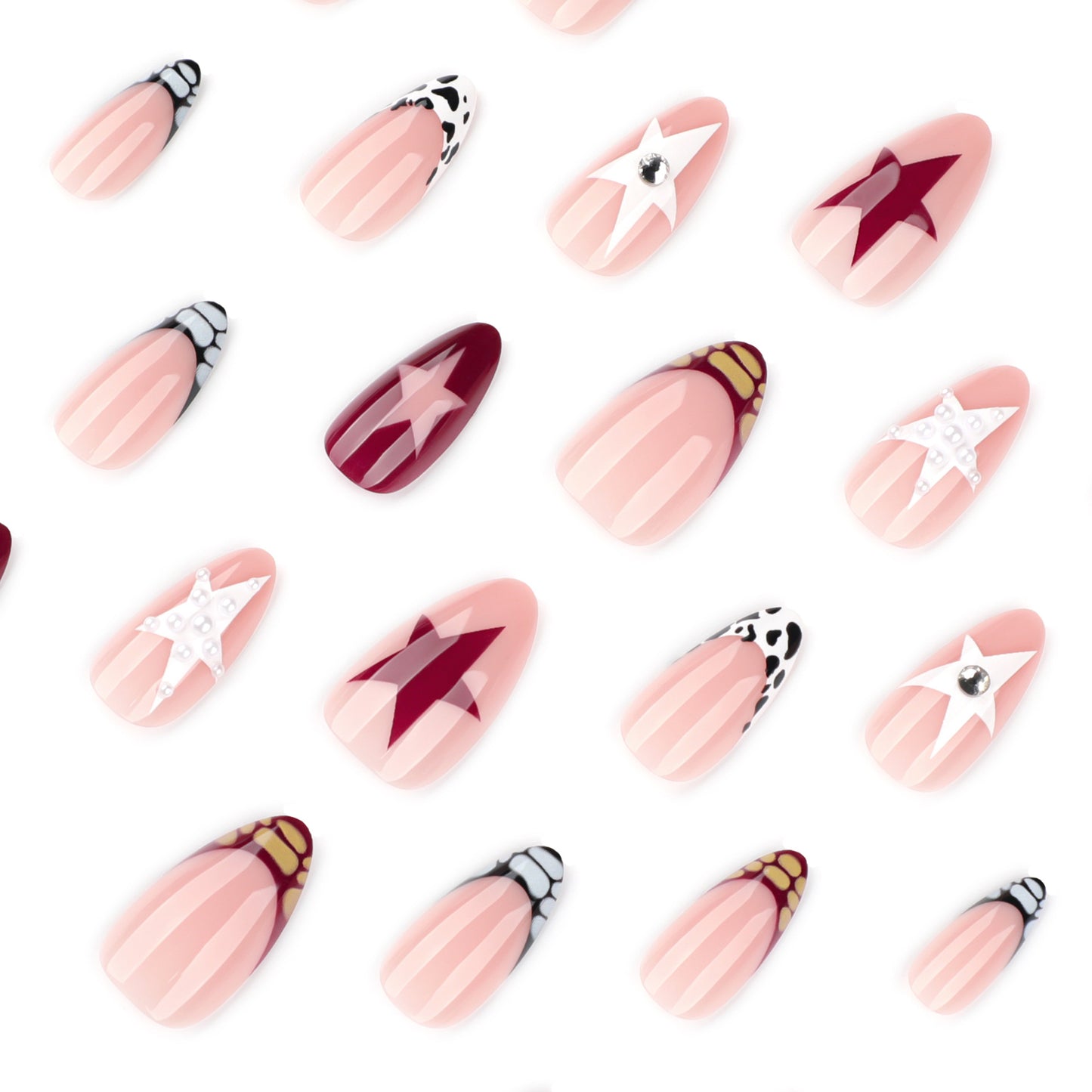 Elegant Mixed-Design Nail Art Set