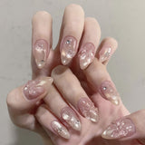 Marble-Effect Acrylic Nail Set