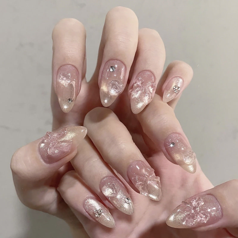 Marble-Effect Acrylic Nail Set