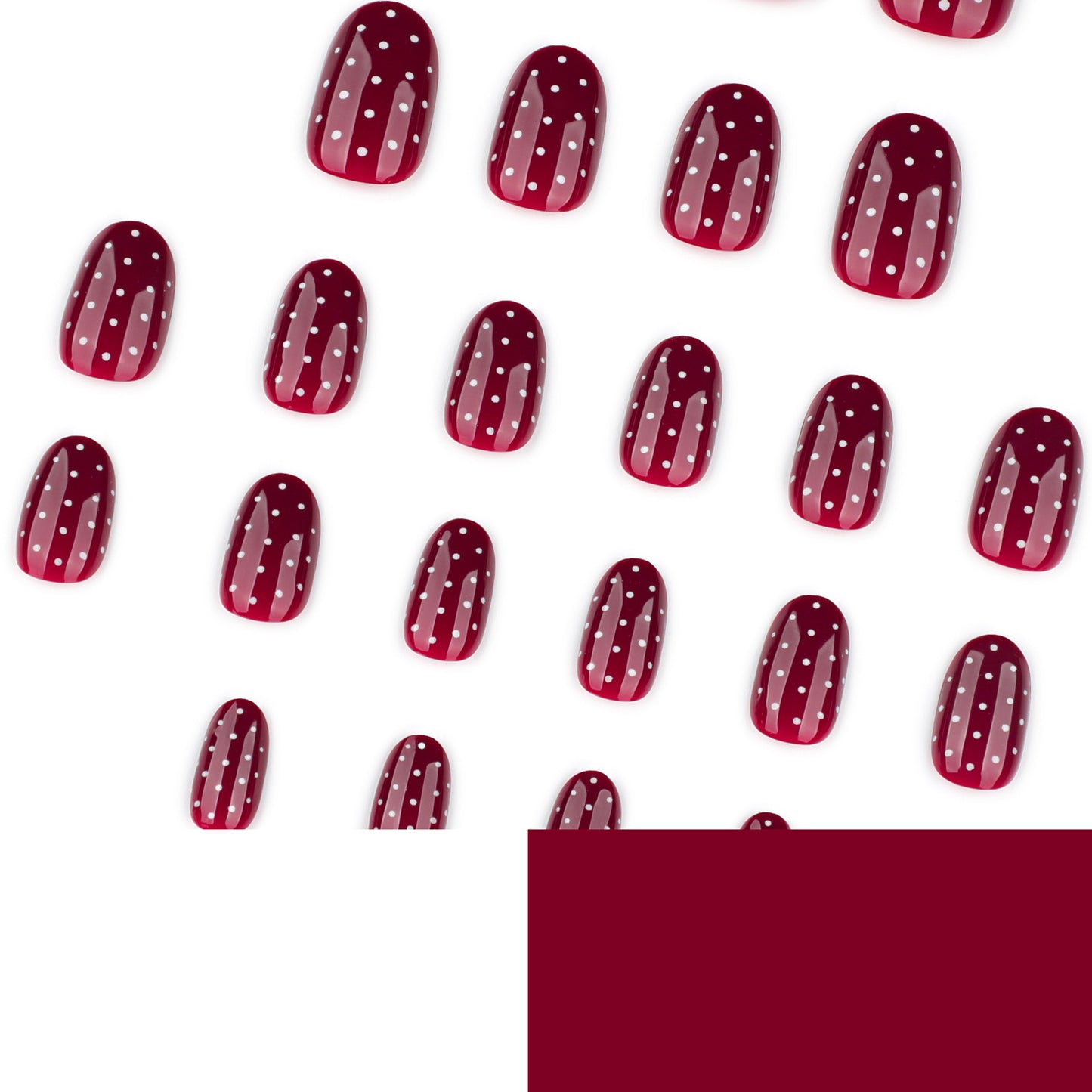 Elegant Nail Art with White Dot Detail