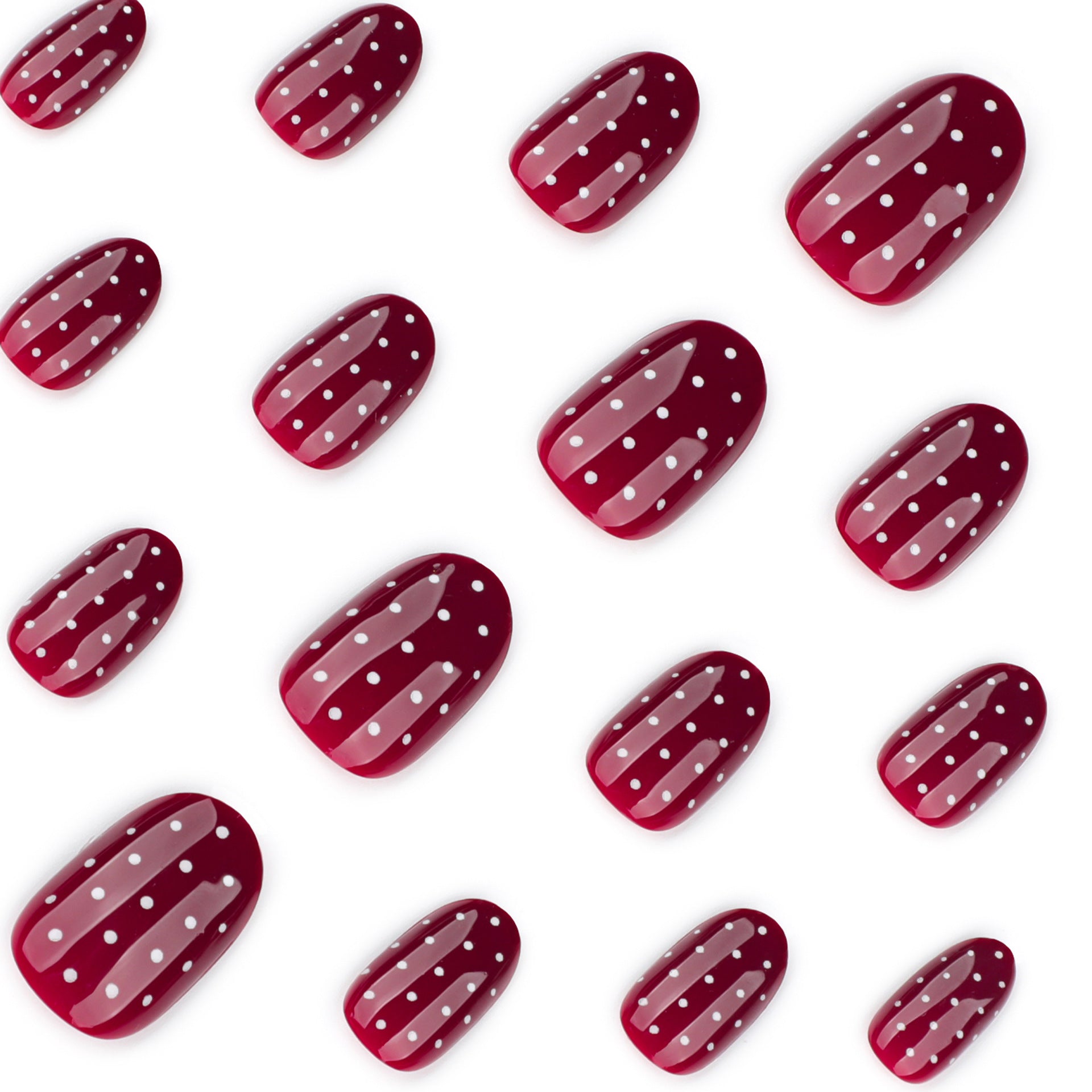 Elegant Nail Art with White Dot Detail