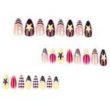 Colorful Star & Stripe Pattern Nail Art
