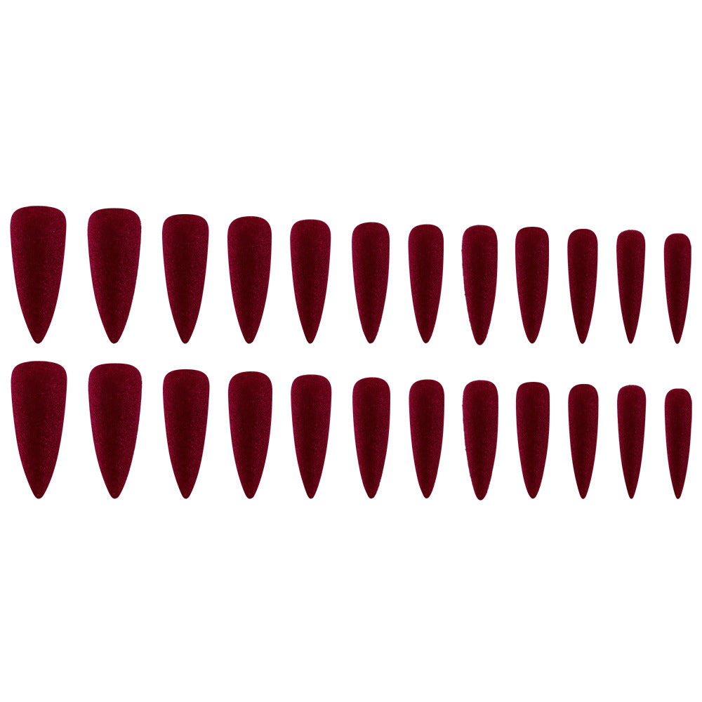 Velvet Red Stiletto Nails