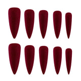 Velvet Red Stiletto Nails
