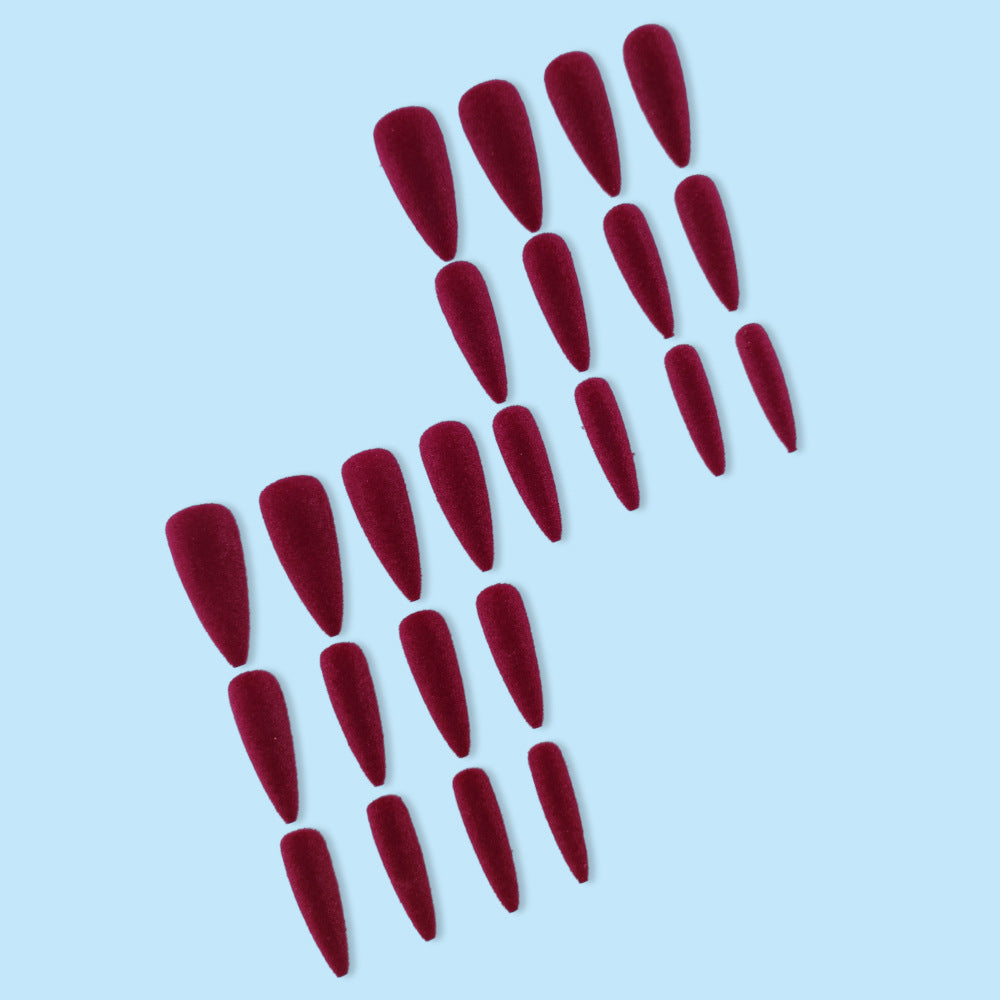 Velvet Red Stiletto Nails