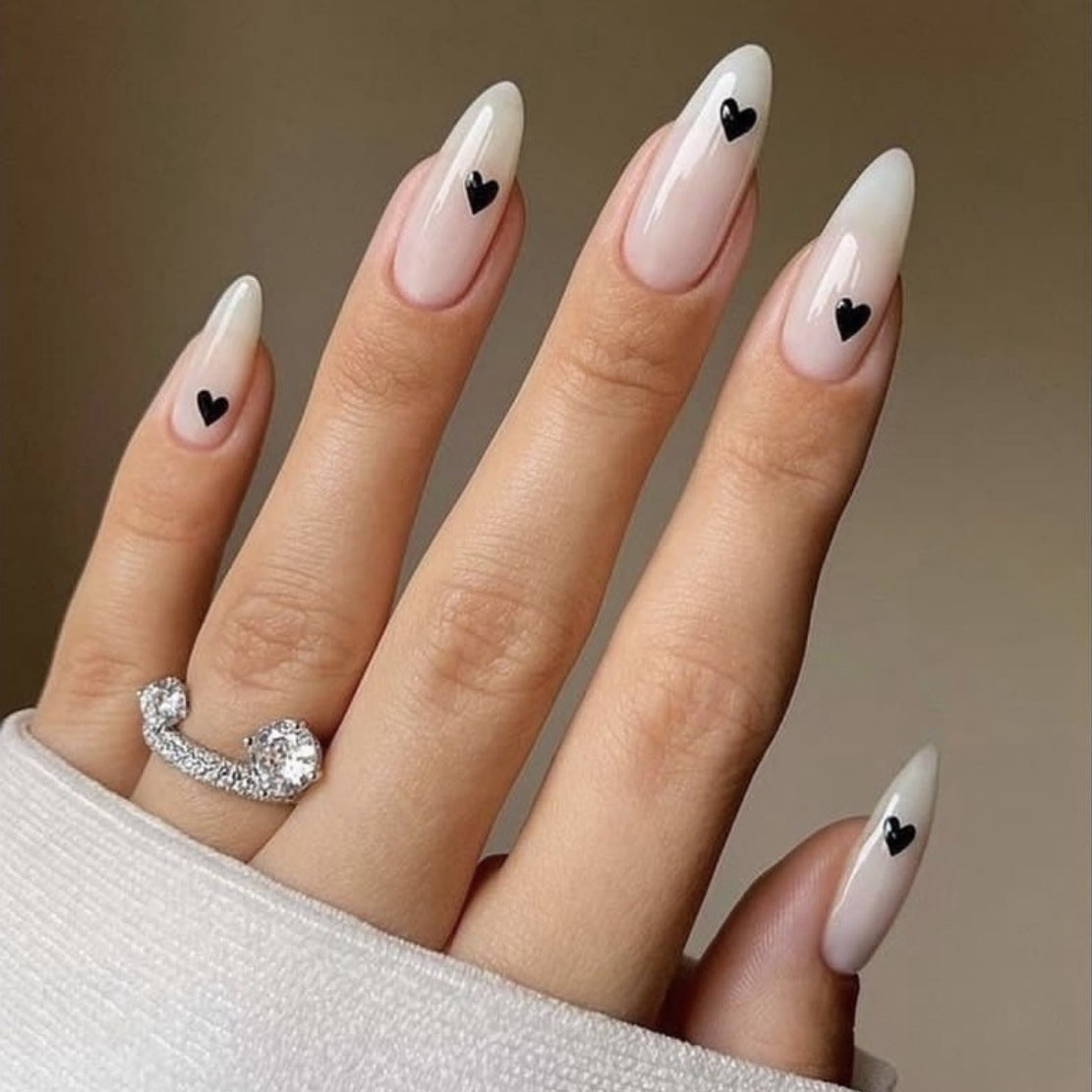 Elegant Nail Art with Heart Accents