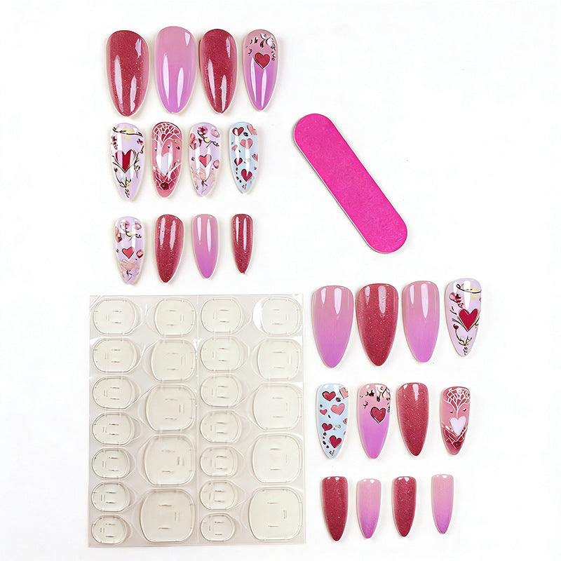 Romantic Heart-Themed Nail Art Set