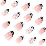 Floral and Polka Dot Gel Nail Art