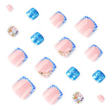 Elegant Nail Art with Blue & Gold Accents