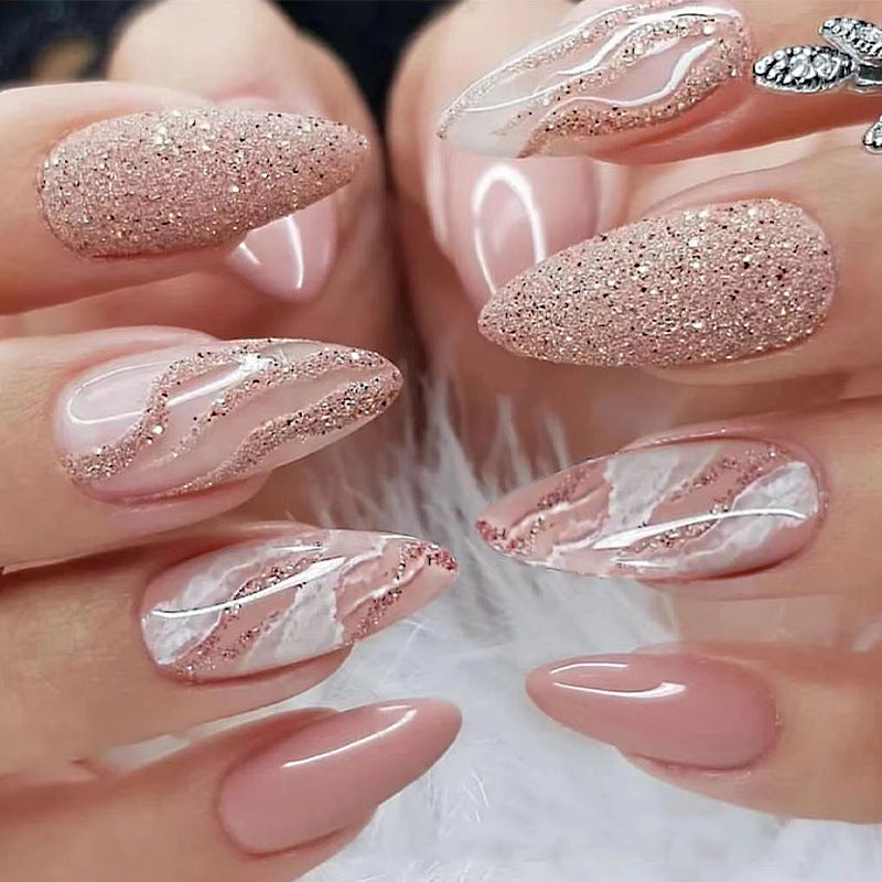 Glitter Marbled Nail Art