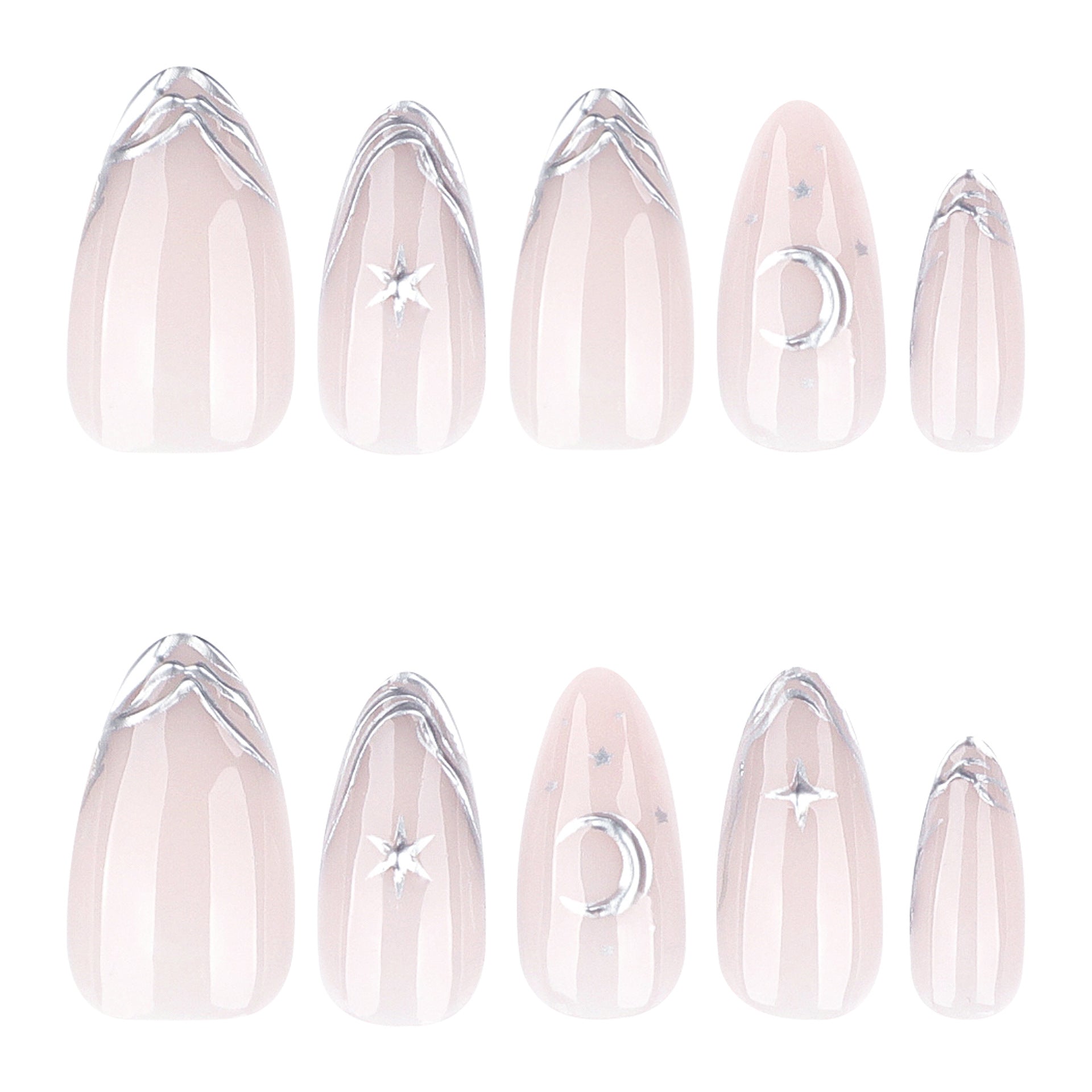 Celestial Moon and Star Nail Art