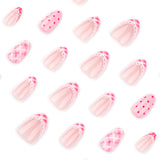 Polka Dot & Lattice Pattern Nail Art