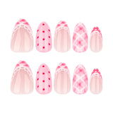 Polka Dot & Lattice Pattern Nail Art